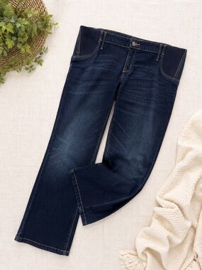 Isabel Maternity by Ingrid & Isabel Dark Wash Bootcut Maternity Jeans Size 16